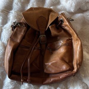 Chic Tan Leather Women's Backpack
